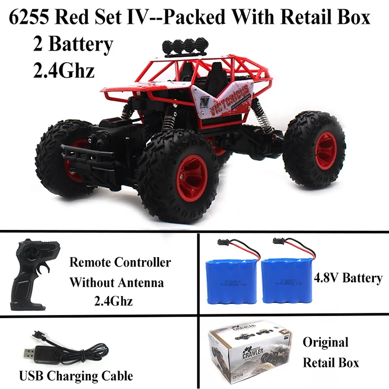 1:18 машинка на радиоуправлении 4WD 2,4 Ghz Рок Гусеничный пульт дистанционного управления игрушки машины на радиоуправлении игрушки для детей 8888 - Цвет: Red-Set-4