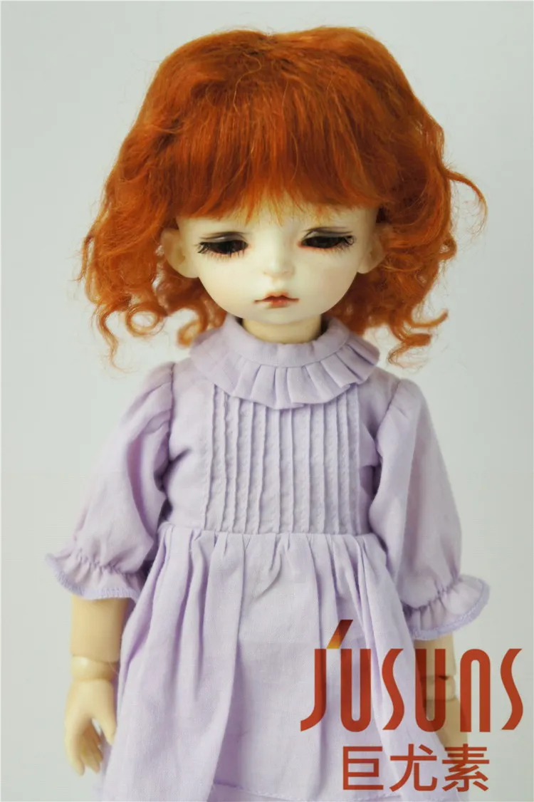 JD012 1/6 1/4 модный курчавый bjd парик мохера Размер 6-7 дюймов 7-8 дюймов bjd волосы YOSD MSD куклы аксессуары - Цвет: 6-7inch Carrot M8