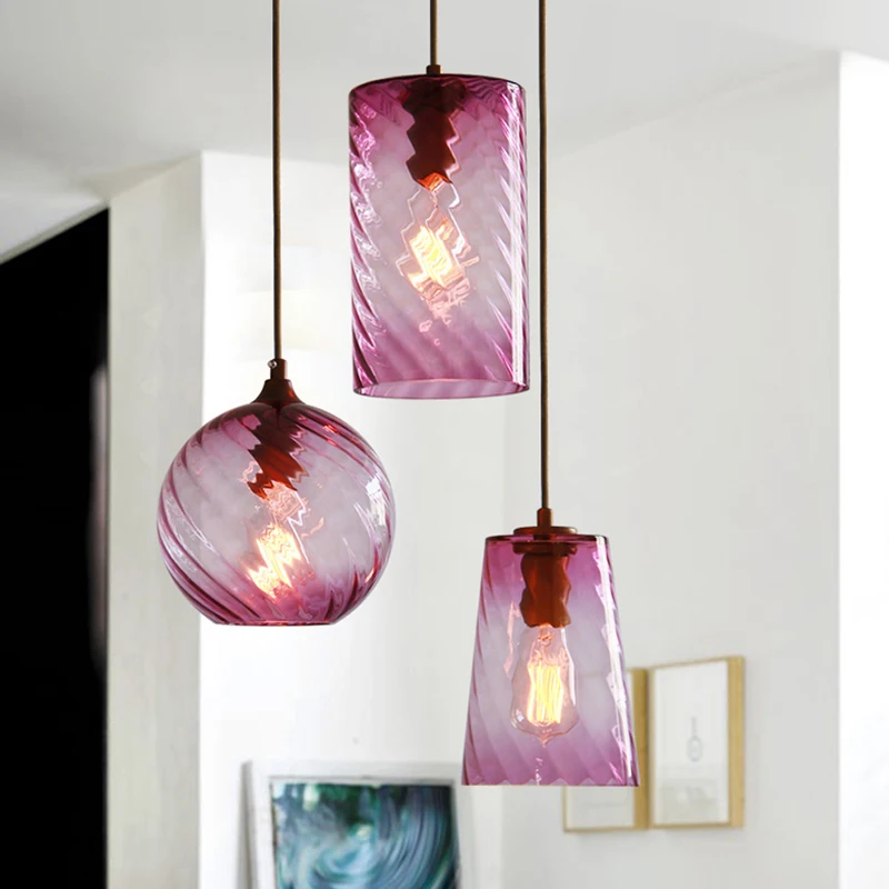 Preise Moderne Anhänger Lampe Multicolor Kunst Suspension Leuchte Nordic Glas Anhänger Licht Spirale Deco Hängen Lampen Indoor LED Beleuchtung