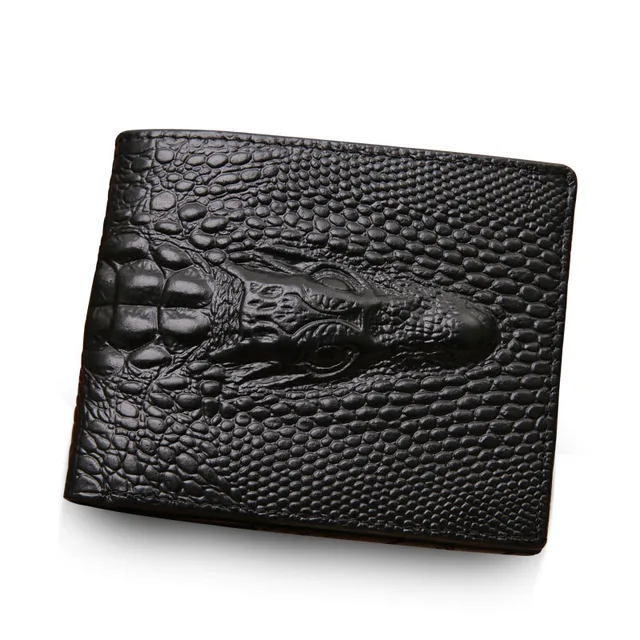 NEW Fashion Leather wallet men&#39;s Crocodile pattern coin pocket wallet zipper portfolio Clutch ...