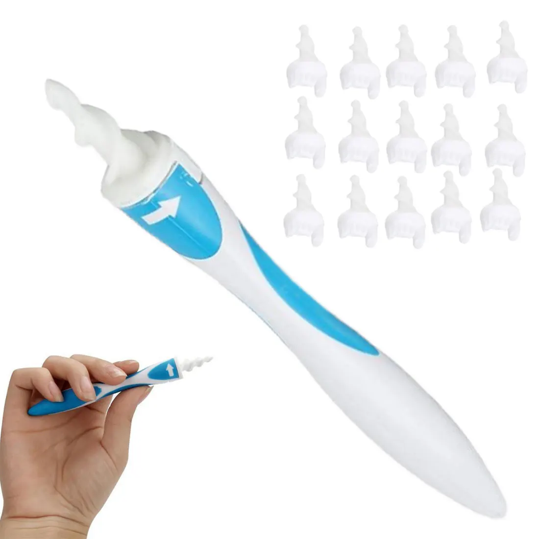 

Fine Spiral Ear Cleaner Spoon Soft Disposable Ear Wax Remover Removal Swab safe cleaner Earpick Tool for Ear Cleansing Health
