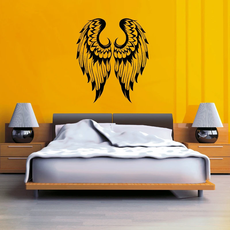 Angel Wings Pair Gothic Wall Stickers for Living Room Sweet Home Decor