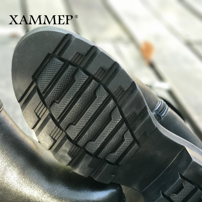 Женские зимние ботинки Xammep из натуральной кожи сапоги шерсти на платформе до