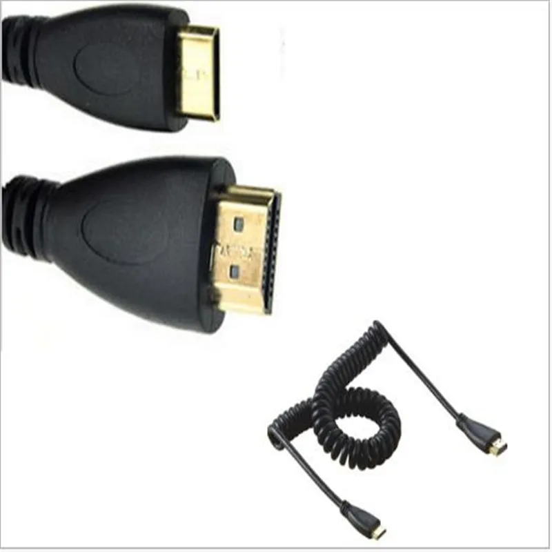 

Mini HDMI to HDMI SLR camera DV HD spring cable 2.5M for computer. Notebook TV. Display. Projector. Digital camera. LCD..