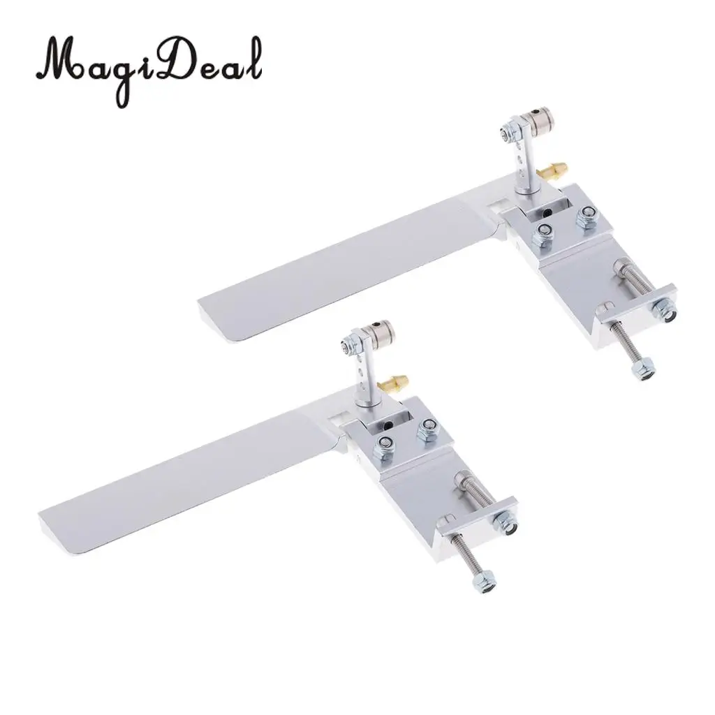 2x 95mm Alloy RC Boat Water Rudder Absorbing Steering Rudder for RC Boats CNC Silver