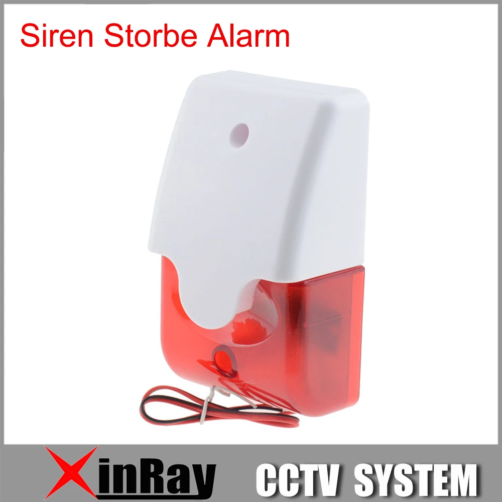 Wired Alarm Siren with Strobe Flash Light 12VDC Home Alarm System Strobe Siren Horn JS103WPin
