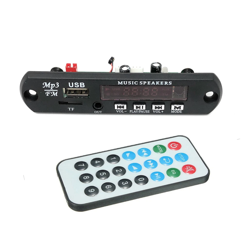

5V 12V Car Bluetooth 4.2 mic MP3 Decoder Board Decoding Player Module Support FM Radio USB / TF LCD Screen Remote Controller
