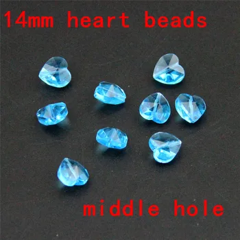 

100pcs/lot-2000pcs 14mm Lamp Chandelier Parts Glass Crystal Heart Beads With 1 Hole Prism Curtain Wedding Home Suncatchers Beads