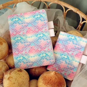 

"Pink Mermaid Basic" Beautiful Cute Journal Travel Notebook Diary Girlfriend Stationery Gift Replaceable Papers Linen Cover