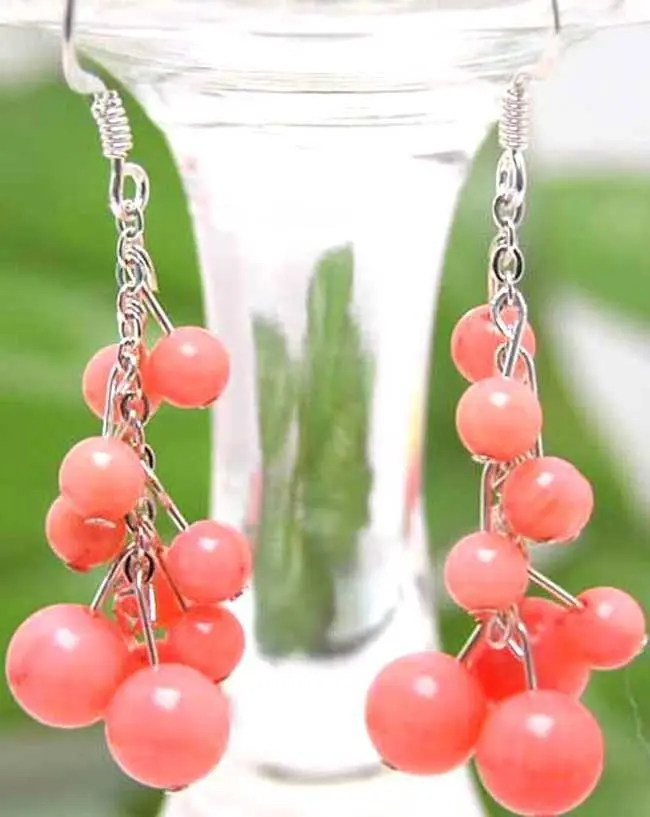 Unique Pink Coral Earrings | Украшения и аксессуары