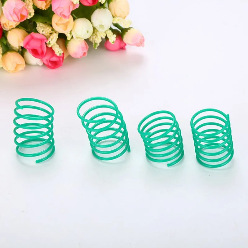 10Pcs Pet Wide Durable Heavy Gauge Plastic Colorful Springs Cat Toy Playing Toys for Kitten