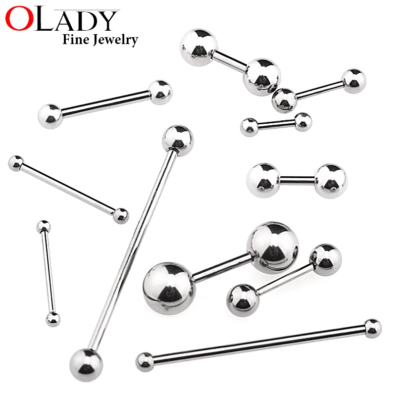 G23titan G23 Titanium Body Piercing jewelry Straight Barbell for Tongue Lip Ear Earring Nipple Bar Ring Barbell Body Piercing