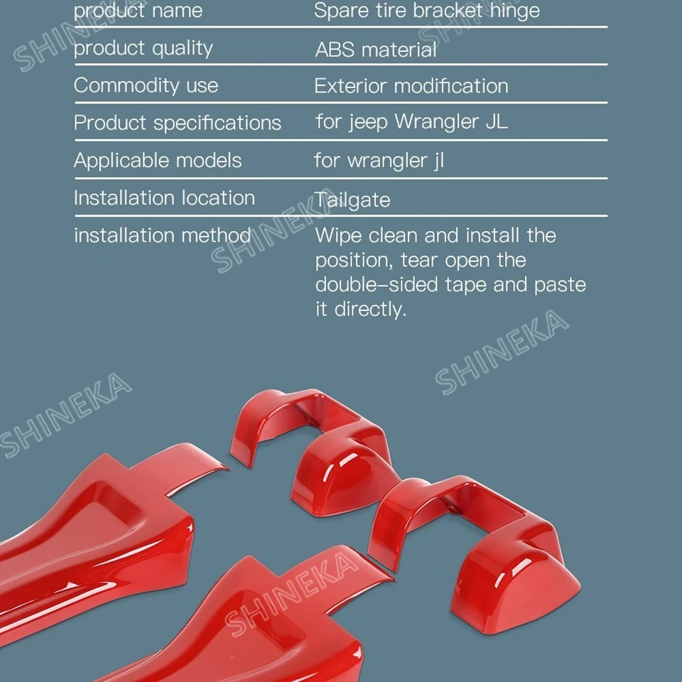 SHINEKA автомобильные наклейки для Jeep Wrangler багажника двери багажника шарнирные крышки 3D ABS Наружные молдинги для Jeep Wrangler JL