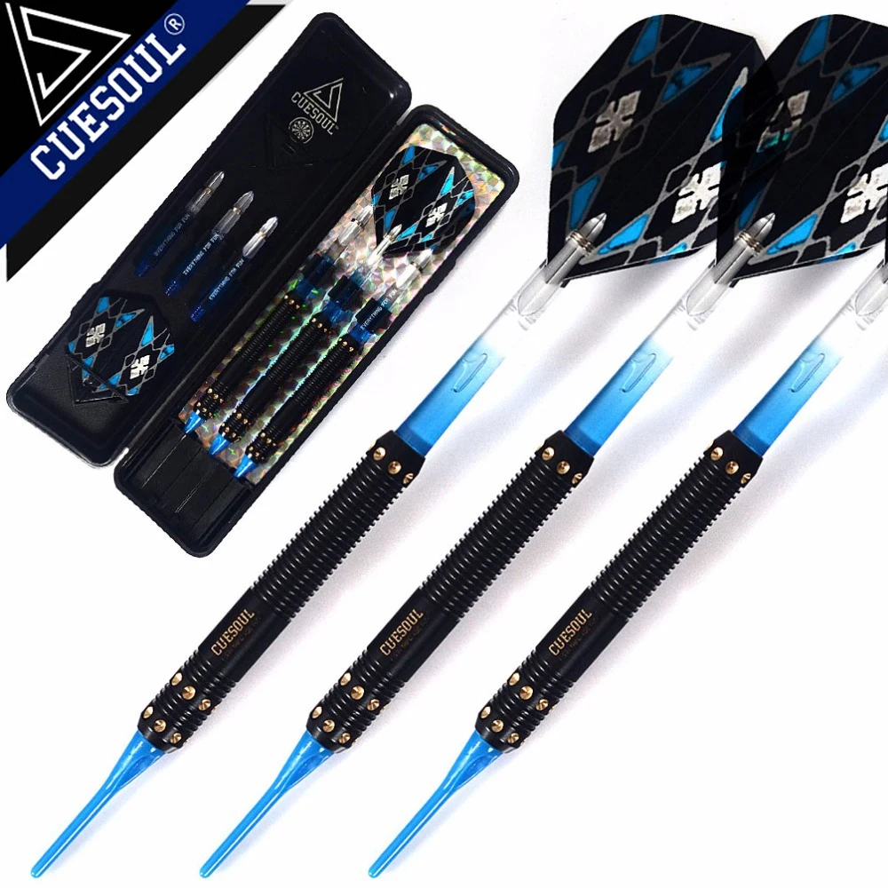 comprar Presente!!! CUEOUL Profissional Eletrônico Dart Voos Dardos Ponta Macia Com Estilo Diferente Azul PC Dart Shaft STBS074