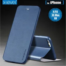 X-Level мягкий PU кожаный флип чехол для iPhone X XS MAX XR стенд держатель защитный чехол для iPhone 8 7 6s 6 Plus 5S SE Capa