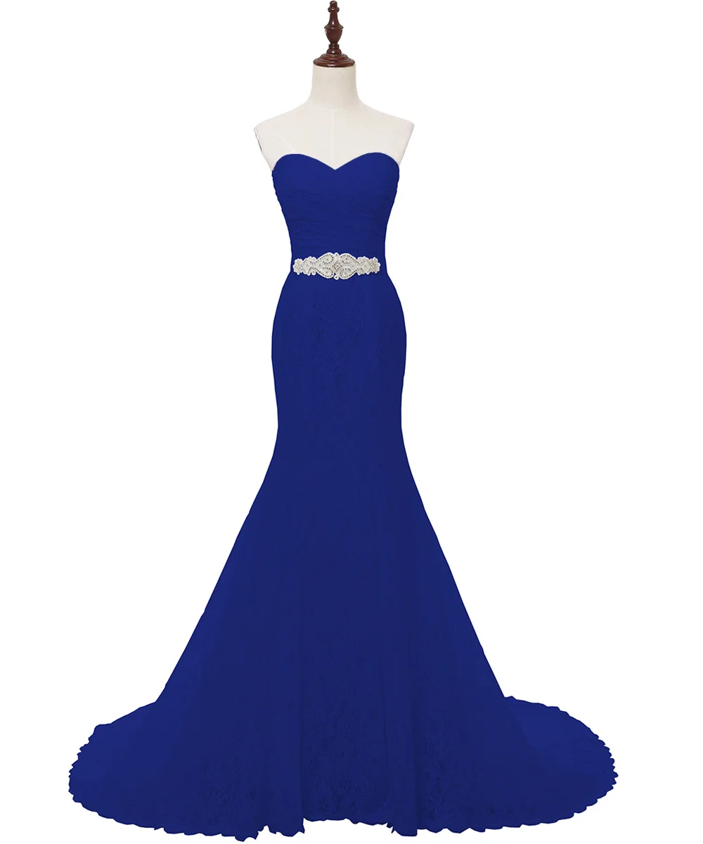 Royal Blue Свадебное платье для невесты, реальные фотографии, белое кружевное дешевое свадебное платье русалки со шлейфом,, винтажное платье с поясом, vestido De noiva SLD-W001 - Цвет: Royal Blue