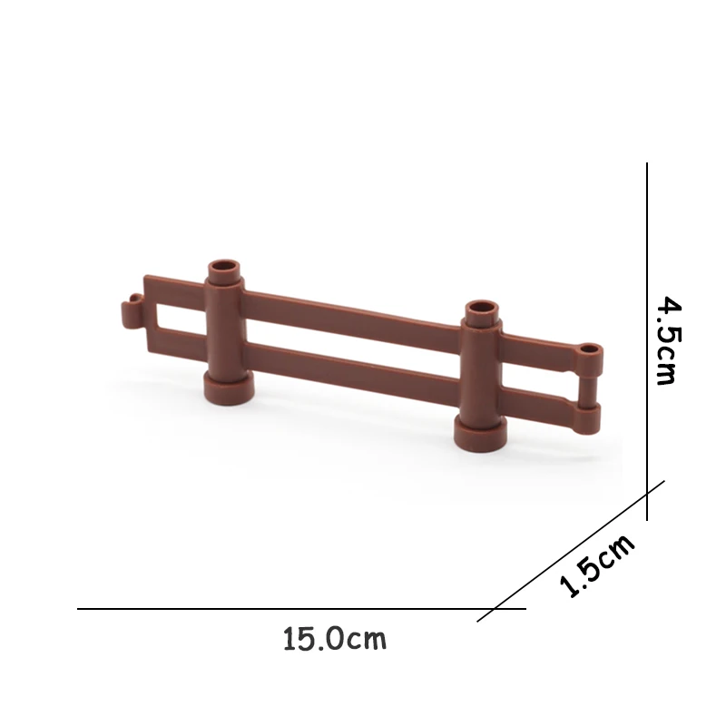 Забор раздвижная лестница Кливер лестница набор кирпичи большие частицы строительные блоки аксессуар для детей DIY Подарочные игрушки совместим с Duplo - Цвет: Brown Long fence