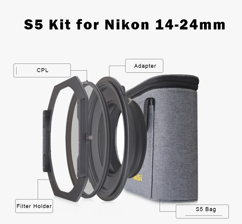 

NiSi S5 Kit 150mm Filter Holder System Bracket with Circular Polarizer for Nikon 14-24mm Lens for Tamron 15-30mm for Sony 12-24