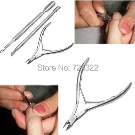 Conjunto de Aço Inoxidável Unhas Ferramenta Cuticle Nipper Colher Remover Pusher Cortador Clipper Manicure Sticks pá Frete Grátis 20