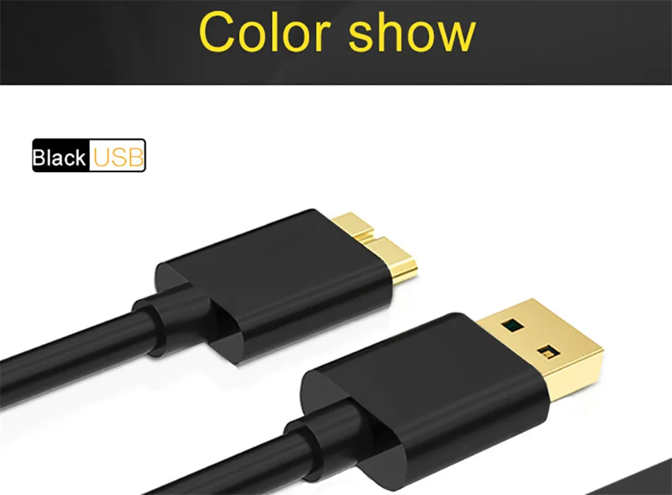 QGEEM 1M USB 3.0 Type A to Micro B Extension Cable For External Hard Drive Disk HDD Samsung S5 Note3 USB HDD Data Cable          (15)