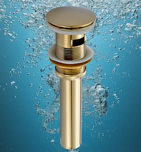 Solid Brass Bathroom Lavatory Sink Bath Bounce Pop Up Drain With Gold Finish bathroom parts faucet accessories Solid Brass Bathroom Lavatory Sink Bath Bounce Pop Up Drain With Gold Finish bathroom parts faucet accessories