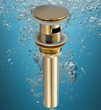 

Solid Brass Bathroom Lavatory Sink Bath Bounce Pop Up Drain With Gold Finish bathroom parts faucet accessories