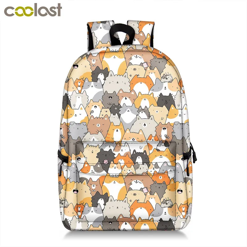 Cute Kitten Cats Backpack For Teenager Girls Women Causal Bag Children School Backpack Book Bag Kids Student School Bags Gift Cute Kitten Cats Backpack For Teenager Girls Women Causal Bag Children School Backpack Book Bag Kids Student School Bags Gift
