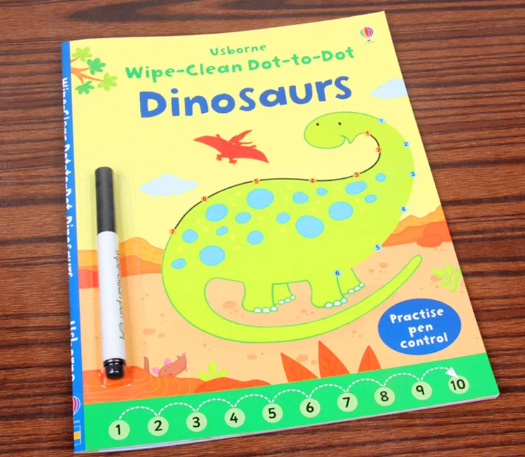 Ponto a Ponto de Desenho Kids do Bebê Livros de Pintura para a Aprendizagem Crianças Limpar Livros Inglês Precoce Brinquedos Educativos Frete Grátis - 4 Brinquedos p desenhar