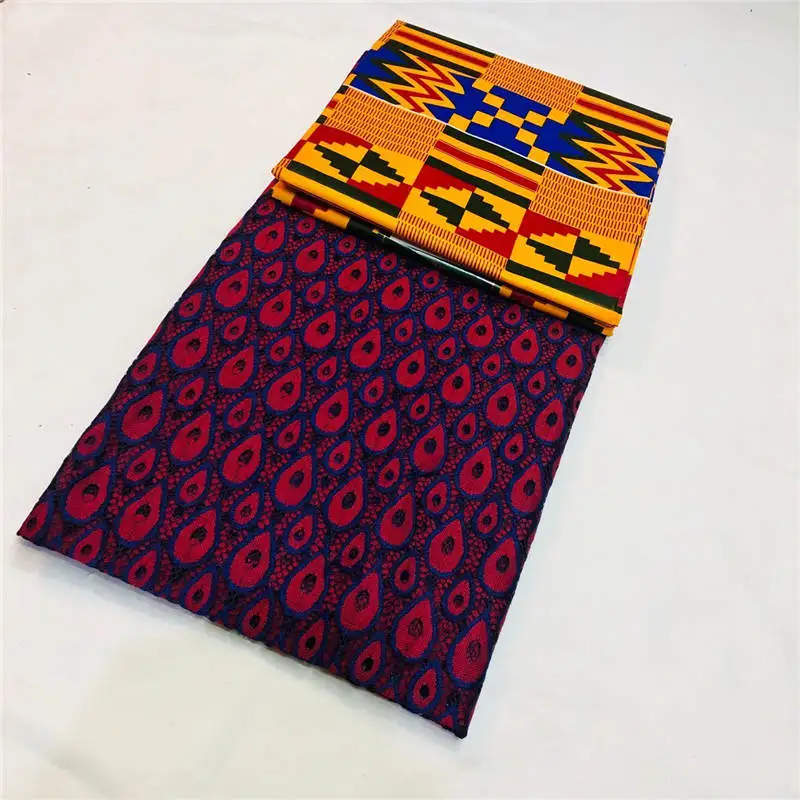 

DF!Ankara lace fabric 2018 new design African lace Fabric/ high quality Wax with embroidered tulle lace ! L32201