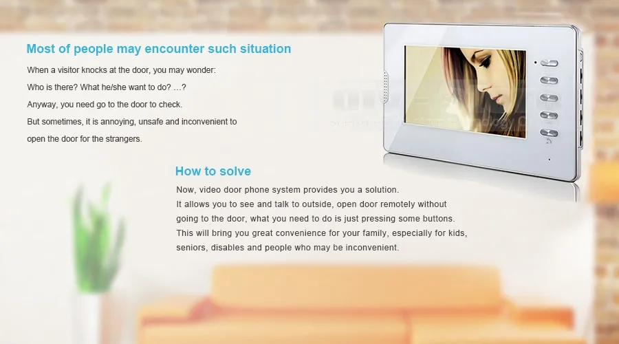 Diysecur видео-телефон двери Дверные звонки Видеодомофоны Системы ИК Ночное видение Камера Мониторы 7 "TFT Цвет Дисплей