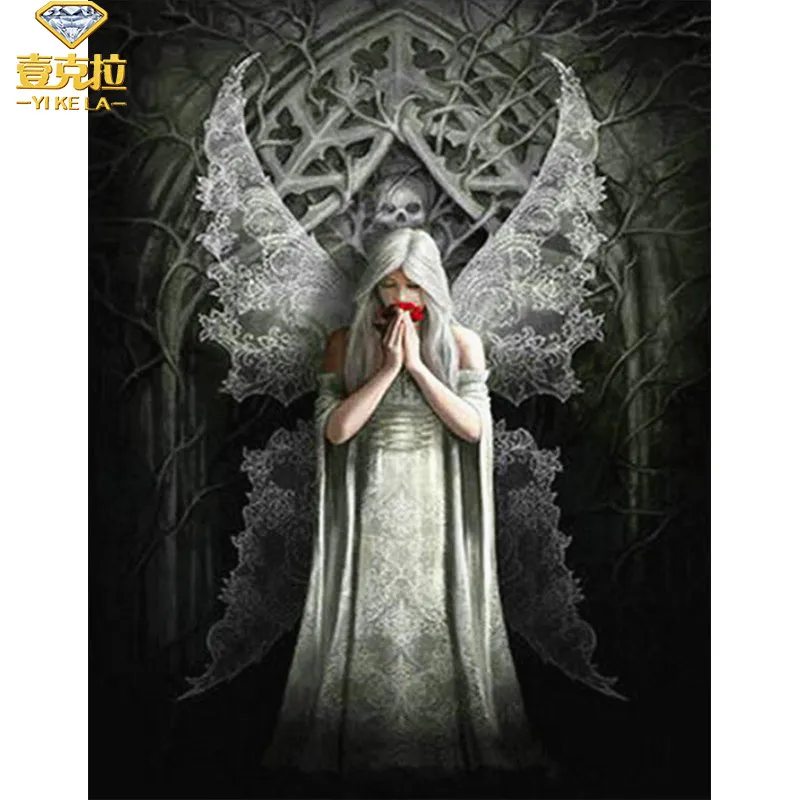 

YIKELA Skull Diamond Painting 5D Diy Woman Accessories Full Drill Square Embroidery Handmade Rhinestone Decoration Cross Stitch
