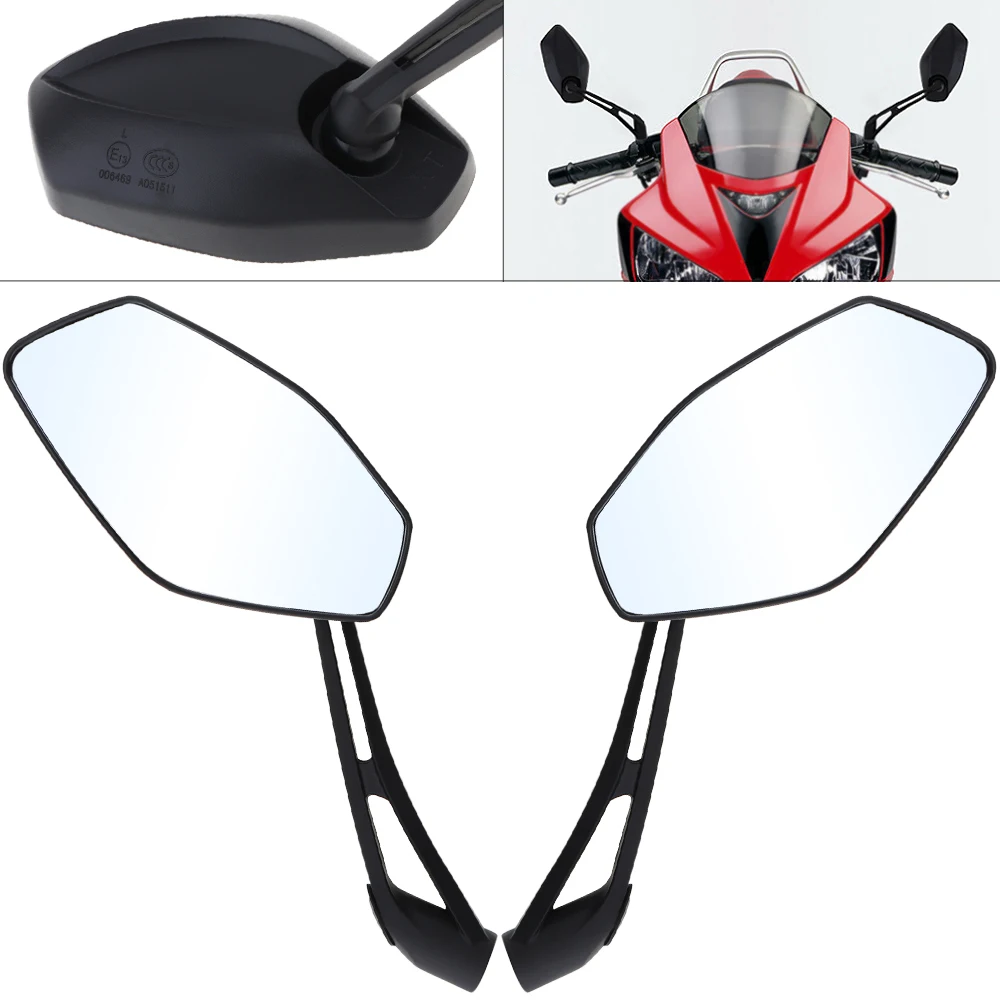 

2pcs 10mm Modified Universal Rearview Mirror Left and Right Side Mirror Plastic Shell Aluminum Rod for Motorcycle Motorbike