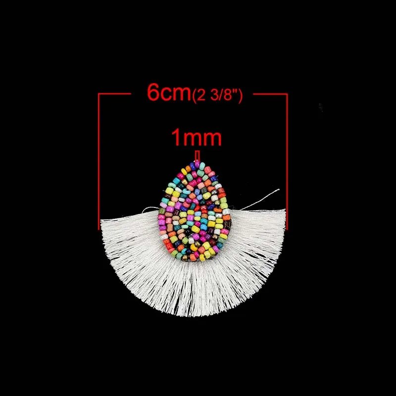 3 шт. полиэфирные Подвески с кисточками и бусинами в форме капли, разноцветные аксессуары для одежды, украшения из ткани, сделай сам, изготовление ювелирных изделий - Цвет: 12