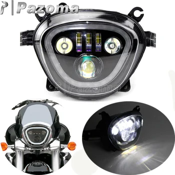 

Motorcycle Black LED Headlight 6500K 110W DRL High Low Beam Headlamp Custom For Suzuki Boulevard M109R VZR1800 M90 2006-2019