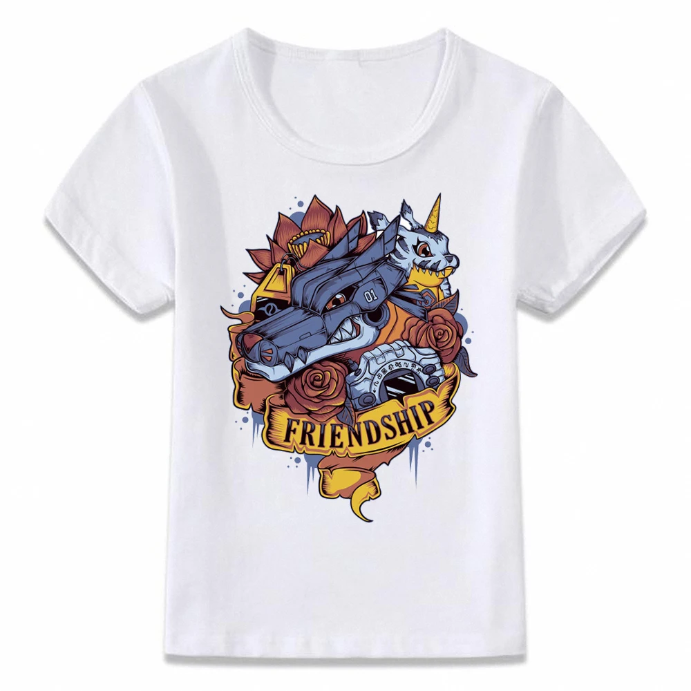 Детская одежда, футболка Digimon Agumon Agemon, футболка для мальчиков и девочек, футболки для малышей - Цвет: 3R0042U