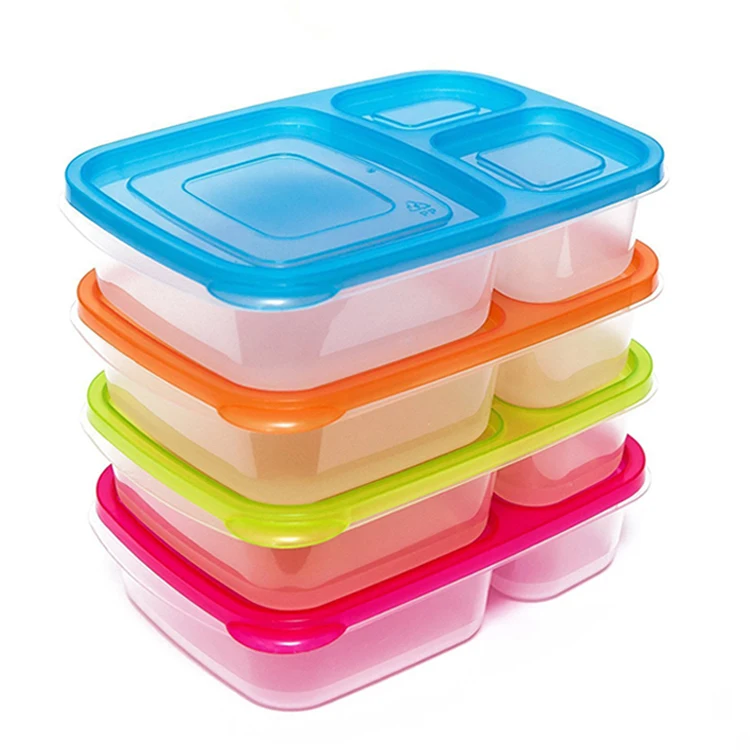 Plastic Food Containers Set Microwavable Lunch Bento Box Food Storage Container With Compartments Lunchbox For Kids Adult School
