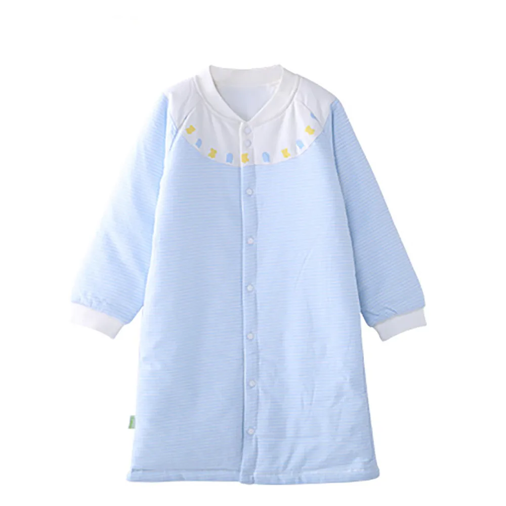 New Blue Warm keeping Baby Sleep Gown Tiny Cotton Baby Gowns Newborn