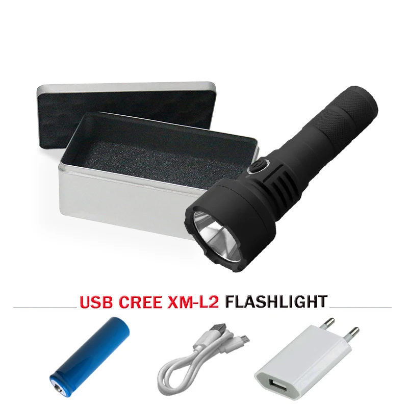 

usb rechargeable powerful led flashlight cree xm l2 led flash light lanterna torch waterproof 18650 battery camping lamp zaklamp