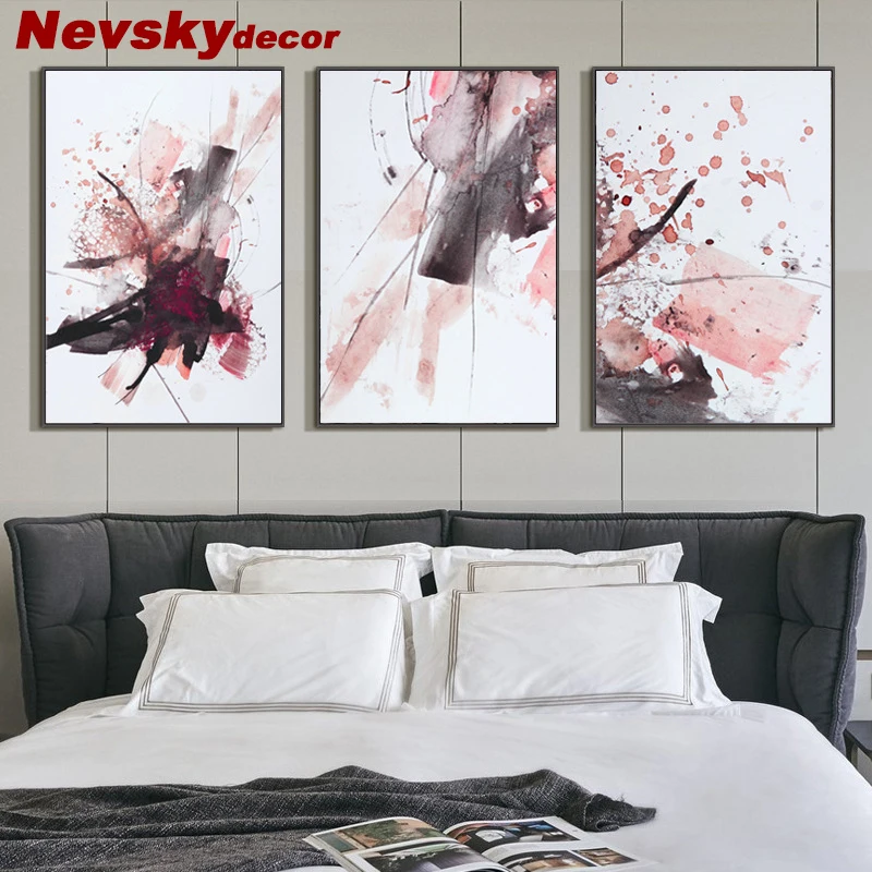 

Nevsky abstract art paintings on the wall for a house with a frame for living room bedroom Three-picture combination on canvas