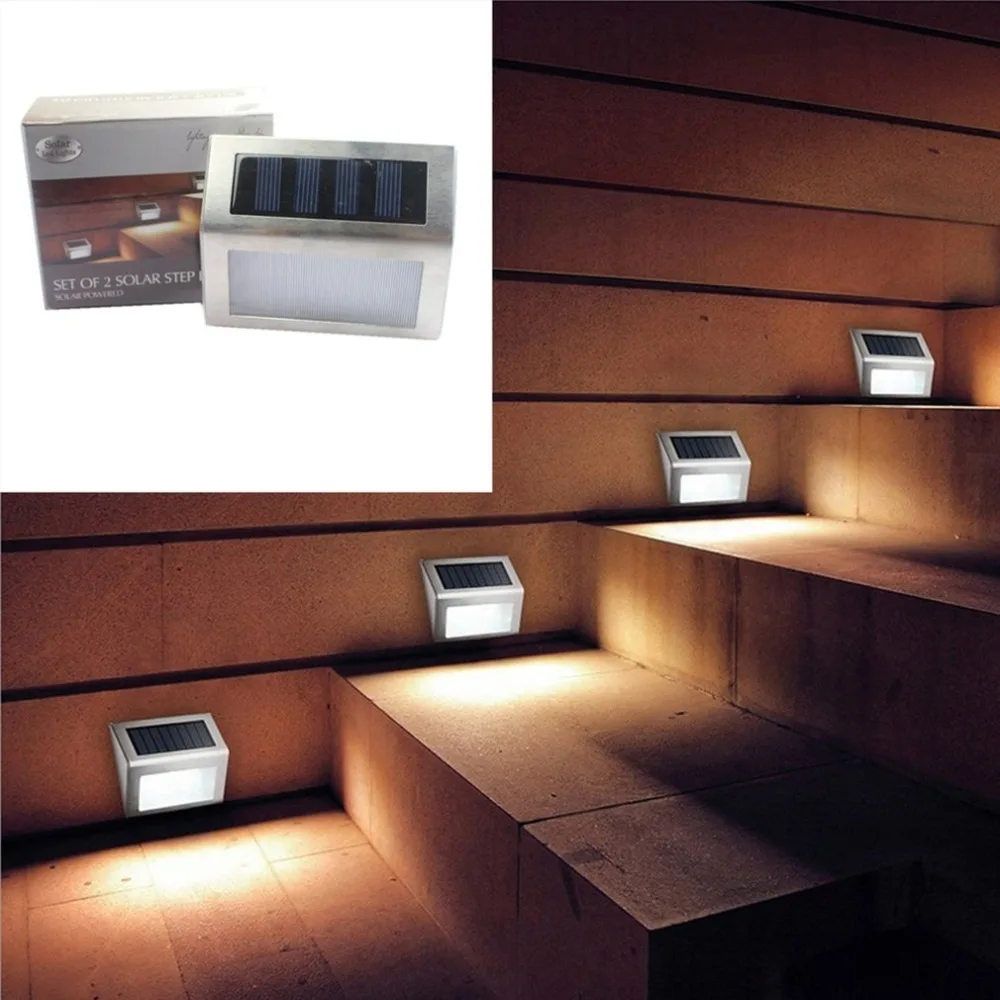 Warm White Solar Power 3 LEDs Outdoor Waterproof Garden Pathway Lawn Lamp Light Energy Saving LED Solar Wall Lamp