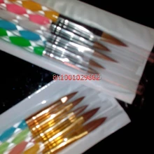 2 компл./упак., 5 шт./набор, порошок из соболиного волоса акриловая кисть УФ-гель для салона для ногтевого дизайна(размеры набор кистей Советы с украшением в виде кристаллов