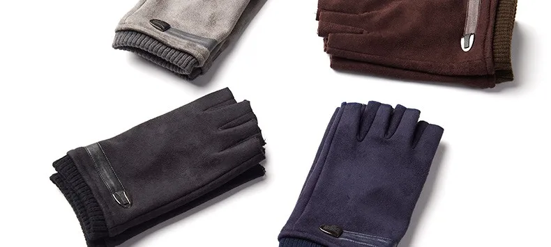REALBY зимние мужские высококачественные мужские перчатки без пальцев, теплые перчатки, дышащие зимние перчатки для вождения, мужские перчатки
