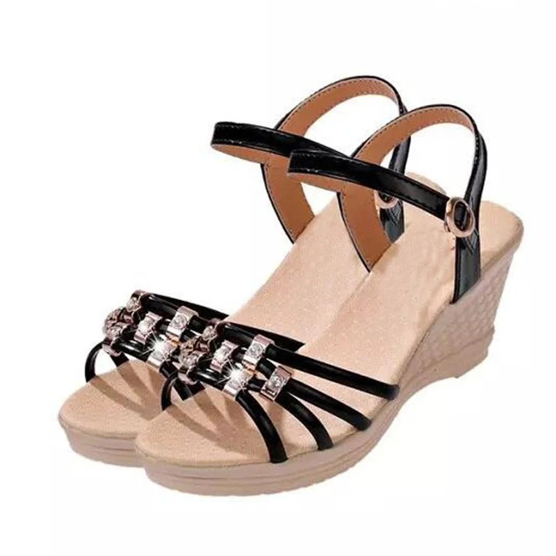 Free shipping summer of 2018 The new wedge sandals Since with Water-drilling flat bottom waterproof platform Women's shoes Women's Shoes