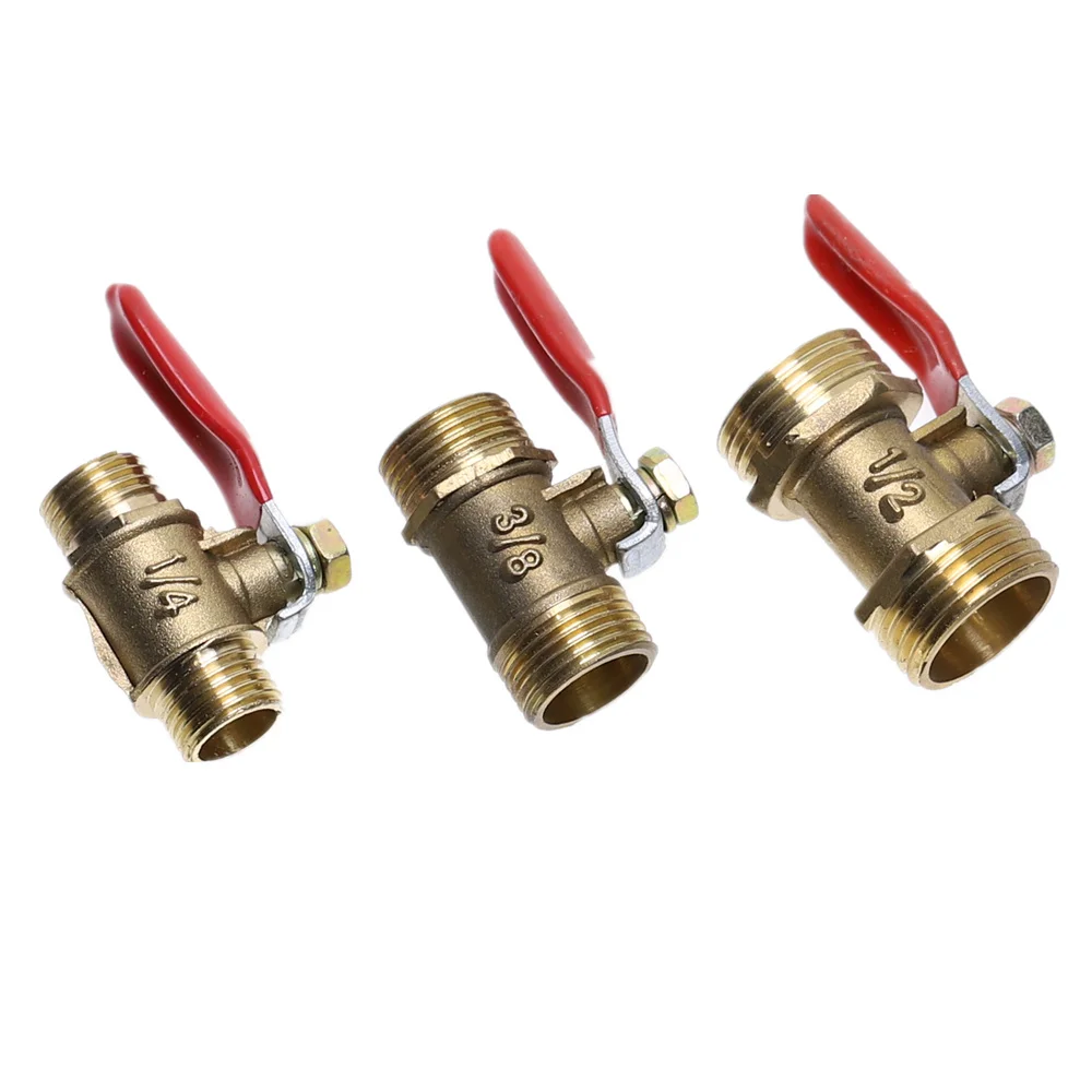 1/4'' 3/8'' 1/2'' Male Thread Ball Valve Brass Connector Joint Copper .