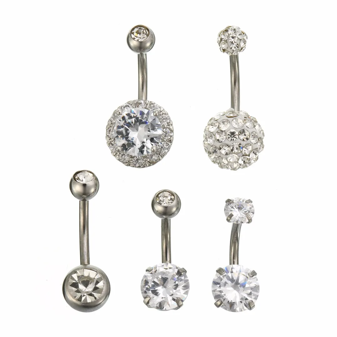 Fashion Crystal Belly Button Rings Body Piercing Bar Navel Rings Sexy
