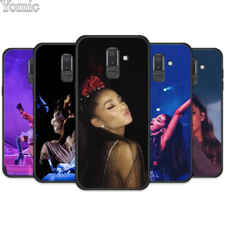 

Mobile Phone Case for Samsung Galaxy J4 J6 J8 Plus 2018 J4Plus J6Plus TPU Silicone Black Cases Cover Shell Coque Ariana Grande