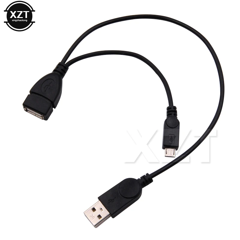 2 в 1 OTG Micro USB хост конвертер питания Y сплиттер адаптер к 5 Pin Мужской Женский USB2.0