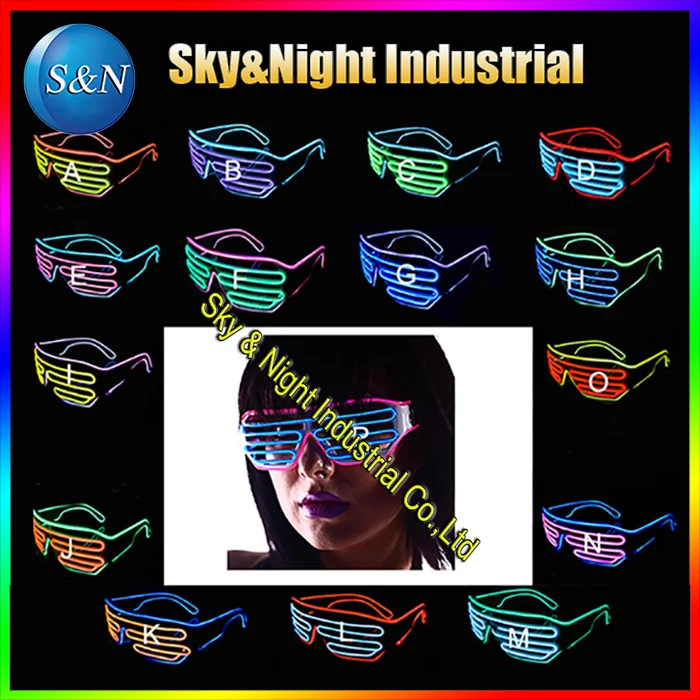 100PC Lot font b EL b font wire two colors mix flashing glasses font b LED