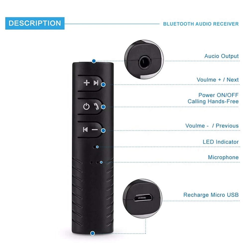 Rovtop Универсальный Bluetooth автомобильный комплект Мини 3,5 мм разъем Aux Bluetooth приемники беспроводной адаптер Handsfree Авто адаптер для динамика