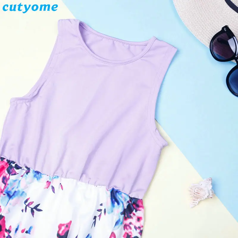 Summer Family Matching Outfits Mother and Daughter Dresses Patchwork Dress Kids Mom Daughter Floral Dress Matching Clothes 2018 Summer Family Matching Outfits Mother and Daughter Dresses Patchwork Dress Kids Mom Daughter Floral Dress Matching Clothes 2018